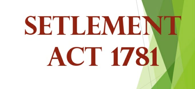 Settlement Act 1781